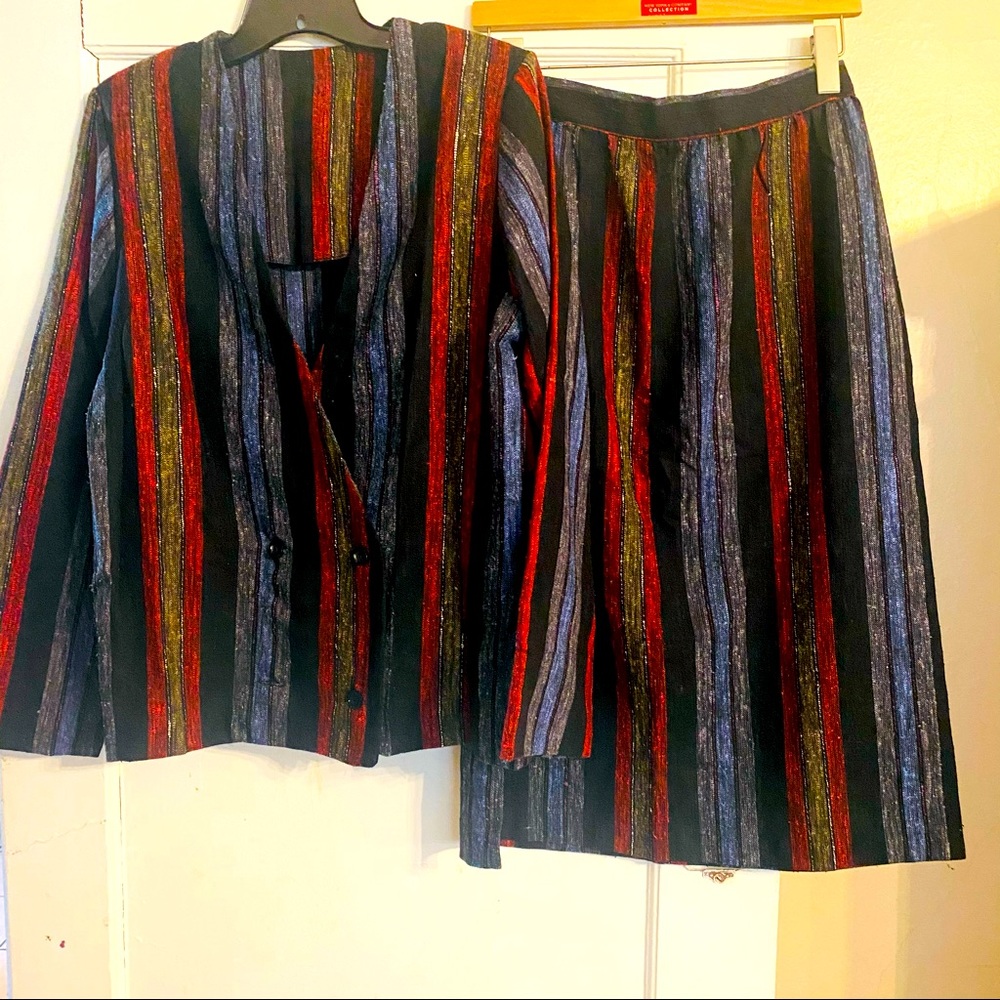 1980s Vintage Chibaro New York/Rome Woolen Skirt Set
